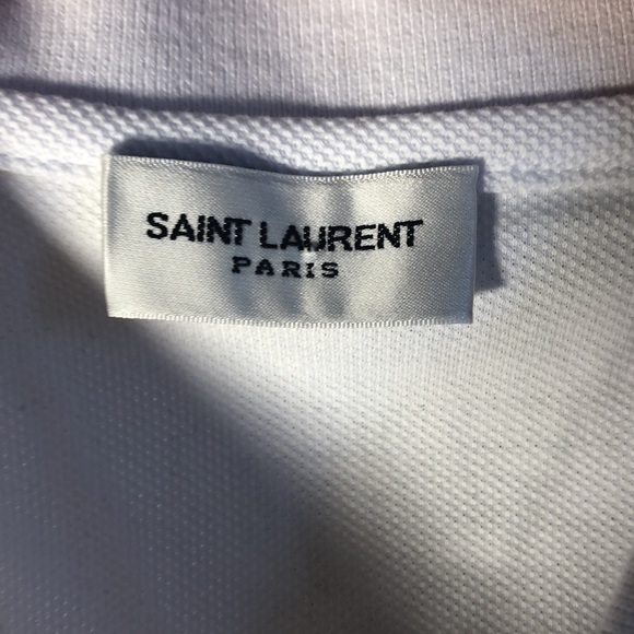❣️RARE❣️ SAINT LAURENT White Short Sleeve Polo - Picture 3 of 6